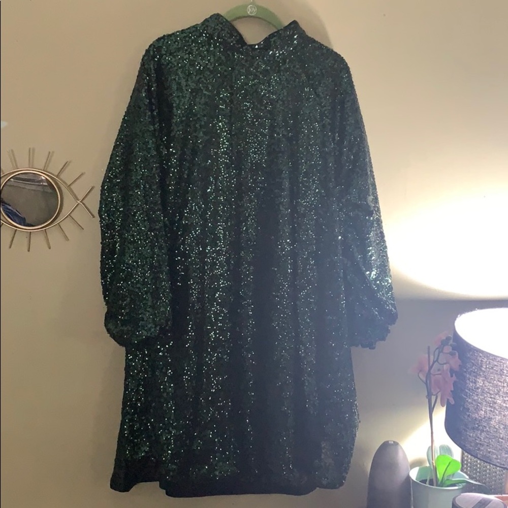 Sparkly loose fitting dress.